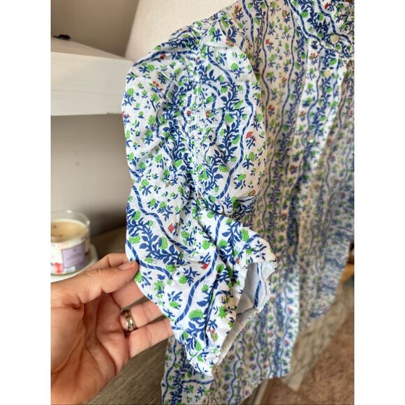 Thierry Colson Floral Vita Blouse Top Shirt Size Medium - Picture 4 of 9